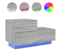 Vidaxl mesita de noche con luces led gris sonoma 70x36x40,5 cm