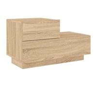 Mesita De Noche Con Luces Led Roble Sonoma 70x36x40,5 Cm Vidaxl