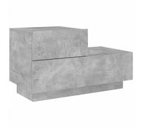 Mesita De Noche Con Luces Led Gris Hormigón 70x36x40,5 Cm Vidaxl