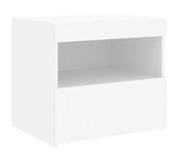 vidaXL Mesita de Noche con Luces LED Blanco 50x40x45 cm