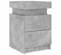 Mesita De Noche Con Luces Led Gris Hormigón 35x39x55 Cm Vidaxl