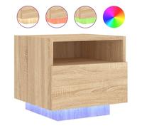 Vidaxl mesita de noche con luces led roble sonoma 40x39x37 cm