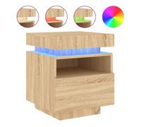 Vidaxl mesita de noche con luces led roble sonoma 40x39x48,5 cm