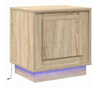 vidaXL Cabinet de Noche con Luces LED Roble Sonoma 44x34,5x45 cm