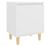 vidaXL Mesita de Noche con Patas Aparador Auxiliar Cama Armario Dormitorio Habitación Organizador Almacenamiento Blanca 40x30x50 cm Madera Maciza