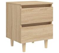 vidaXL Mesita de Noche con Patas Aparador Auxiliar Cama Armario Dormitorio Habitación Organizador Almacenamiento Roble Sonoma 40x35x50 cm Madera Pino