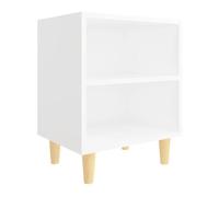 Vidaxl mesita de noche con patas de madera maciza blanco 40x30x50 cm