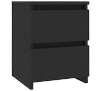 vidaXL Mesita de Noche Contrachapada Casa Hogar Decoración Diseño Estilo Habitación Dormitorio Mesa Mesilla Cama Cómoda Bricolaje 30x30x40 cm Negra