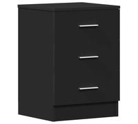 vidaXL Mesita de noche de aglomerado – Negro – 38x35x56 cm