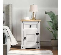 vidaXL Mesita de Noche Corona 45 x 35 cm Madera de pino , Mesita rectangular, mueble duradero de pino, de , organizador de dormitorio