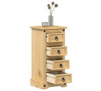 vidaXL Mesita de noche Corona, madera maciza de pino, 35x32,5x74 cm, soporte para teléfono