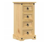 vidaXL Mesita de noche Corona, madera maciza de pino, 35x32,5x74 cm, soporte para teléfono
