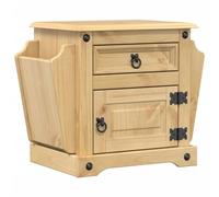 vidaXL Mesita de Noche Corona Madera Maciza de Pino 45x35x47,5 cm