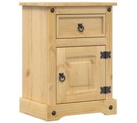 vidaXL Mesita de Noche Corona Madera Maciza de Pino 45x35x64 cm, mesita Auxiliar, Mesa Auxiliar, Soporte para teléfono