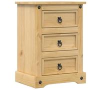 vidaXL Mesita de Noche Corona Madera Maciza de Pino 45x35x64 cm, mesita Auxiliar, Mesa Auxiliar, Soporte para teléfono