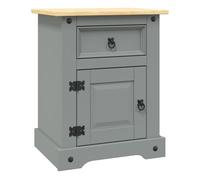 vidaXL Mesita de Noche Mesilla Junto a Cama Mueble de Habitación Cuarto de Madera Tipo Corona Range Pino Mexicano Gris 53x39x67 cm