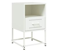 vidaXL Mesita de Noche de Acero Blanco 36x39x60,5 cm, Mesa Auxiliar, Armario Auxiliar, Muebles de Dormitorio, mesilla de Noche, Armario de Metal