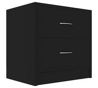 vidaXL Mesita de Noche de Cama con 2 Cajones Cómoda Rústica Natural Armario Auxiliar Muebles de Dormitorio Negro 40x30x40 cm Madera Contrachapada