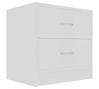 vidaXL Mesita de Noche de con 2 Cajones Cómoda Rústica Natural Armario Auxiliar Muebles de Dormitorio Blanco 40x30x40 cm Madera Contrachapada