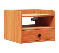 vidaXL Mesita de Noche de en marrón Cera, Hecha de Madera de Pino Maciza. Es compacta y se Monta en la Pared. Tiene un cajón y un Estante. Su Estilo es Tradicional y está diseñada para Uso en interio