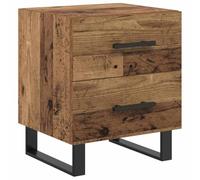 vidaXL Mesita de Noche de Madera Antigua 40 x 35 x 47.5 cm, Acabado Mate Rústico, Construida con Cajones Que se Deslizan Suave, Ideal para el Dormitorio, Pieza Única con Patas Cuadradas y Accesorios
