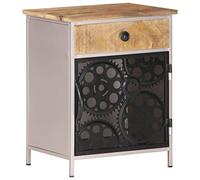 vidaXL Mesita de Noche de Madera de Mango Rugosa 40x30x50 cm
