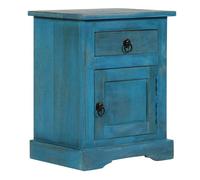 Vidaxl mesita de noche de madera maciza de mango azul 40x30x50 cm