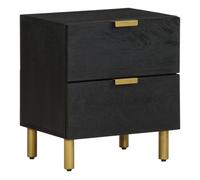 Vidaxl mesita de noche de madera maciza de mango negra 40x33x46 cm