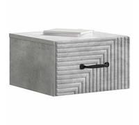 vidaXL Mesita de Noche de Pared 2 pcs Gris Hormigón 34,5 x 33 x 20 cm, Mesita de Noche Rectangular, con Gran Espacio, Minimalista, Amiga de Cama, Organizador Funcional, Pieza Elegante