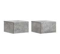 vidaXL Mesita de Noche de Pared 2 pcs Gris Hormigón 49 x 34,5 x 20 cm, Sala, Escritorio Compacto, Almacenamiento en Pared, Estante Flotante, mesita Funcional, Organizador Moderno