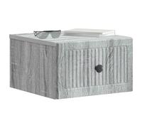 vidaXL Mesita de Noche de Pared 2 pcs Gris Sonoma 33 x 34,5 x 20 cm, Gabinete Vintage, Estante Rectangular, Escritorio Compacto, Organizador Elegante para tu Habitación