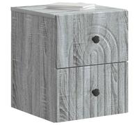 vidaXL Mesita de Noche de Pared 2 pcs Gris Sonoma 33 x 34,5 x 40 cm, Armario de Pared Vintage, solución de Almacenamiento Amplia, Ideal para Espacios pequeños y organizar tu Dormitorio