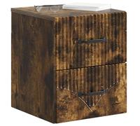 vidaXL Mesita de Noche de Pared 2 pcs Roble Ahumado 34,5 x 33 x 40 cm, Muebles de Dormitorio Modernos, mesita Rectangular compacta, con Espacio para un hogar Acogedor, solución Elegante