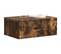 vidaXL Mesita de Noche de Pared 2 pcs Roble Ahumado 49 x 34,5 x 20 cm, Muebles de Dormitorio Modernos, Mesa compacta Rectangular, mesita útil, Amplio Almacenamiento, Decorativo y práctico