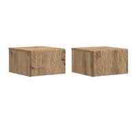 vidaXL Mesita de Noche de Pared 2 pcs Roble Artesanal, Sala, Escritorio Compacto, Almacenamiento en Pared, Estante Flotante, mesita Funcional, Organizador Moderno