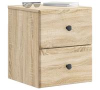 vidaXL Mesita de Noche de Pared 2 pcs Roble Sonoma 34,5 x 33 x 40 cm, Mesita de Noche Amplia, Organizador Práctico para un Sueño Eficiente y Área de Cama Sin Desorden