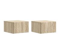 vidaXL Mesita de Noche de Pared 2 pcs Roble Sonoma 49 x 34,5 x 20 cm, Sala, Escritorio Compacto, Almacenamiento en Pared, Estante Flotante, mesita Funcional, Organizador Moderno