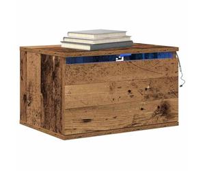 vidaXL Mesita de Noche de Pared 2 uds. Madera Vieja 50 x 36 x 30 cm | Estilo vintage en madera con detalles chulos, Tiene un cajón estándar y un montón de espacio en la superficie,