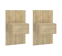 Vidaxl mesita de noche de pared 2 unidades color roble sonoma
