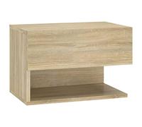 vidaXL Mesita de Noche de Pared Aparador Auxiliar Armario Cama Dormitorio Habitación Organizador Almacenaje Madera Contrachapada Roble Sonoma