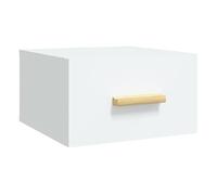 vidaXL Mesita de Noche de Pared Flotante Mueble Cajón Auxiliar Dormitorio Armario Espacio Almacenamiento Decorativa Cama Hogar Blanco