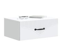 vidaXL Mesita de Noche de Pared con cajón 2 pcs 49 x 34,5 x 20 cm, Muebles de Dormitorio Modernos, Mesa compacta Rectangular, mesita útil, Amplio Almacenamiento, Decorativo y práctico