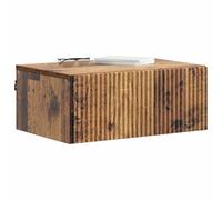 vidaXL Mesita de Noche de Pared con cajón 2 pcs Madera Envejecida, Sala de Estar, Soluciones de Almacenamiento Vintage, Gabinete montado en la Pared, Organización estilosa, Diseño Funcional