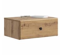 vidaXL Mesita de Noche de Pared con cajón 2 pcs Roble Artesanal, Muebles Modernos para el Dormitorio, mesita Rectangular con Mucho Espacio, Ideal para Espacios pequeños