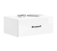 vidaXL Mesita de Noche de Pared con cajón Brillante 49 x 34,5 x 20 cm, Muebles de Dormitorio Modernos, Mesa compacta Rectangular, mesita útil, Amplio Almacenamiento, Decorativo y práctico
