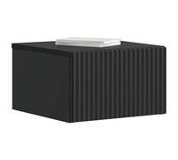 vidaXL Mesita de Noche de Pared con cajón Negro 33 x 34,5 x 20 cm, Cabinet de Pared Vintage, Diseño Rectangular, Almacenamiento Compacto para Sala de Estar, Amplio Almacenaje, Uso Multifuncional