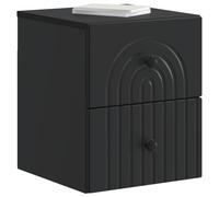 vidaXL Mesita de Noche de Pared con cajón Negro 33 x 34,5 x 40 cm, Armario de Pared Vintage, solución de Almacenamiento Amplia, Ideal para Espacios pequeños y organizar tu Dormitorio