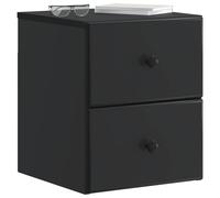 vidaXL Mesita de Noche de Pared con cajón Negro 34,5 x 33 x 40 cm, Mesita de Noche Amplia, diseño Rectangular, Accesorio Moderno para una Mesa ordenada y sin desorden