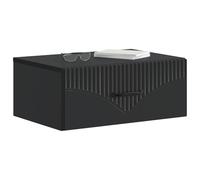 vidaXL Mesita de Noche de Pared con cajón Negro 49 x 34,5 x 20 cm, Muebles de Dormitorio Modernos, Mesa compacta Rectangular, mesita útil, Amplio Almacenamiento, Decorativo y práctico