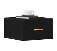 vidaXL Mesita de Noche de Pared con cajón Roble Negro 35 x 35 x 20 cm, Armario rústico montado en la Pared, mesita de Noche con Estilo, Organizador Que Ahorra Espacio y se ve Elegante